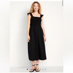Old Navy Fit & Flare Lightweight Smocked Midi Dress